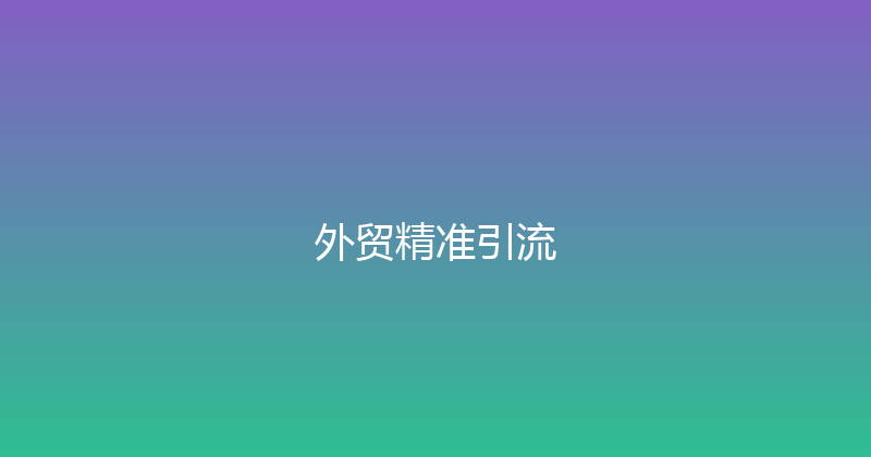 外贸精准引流 封面图