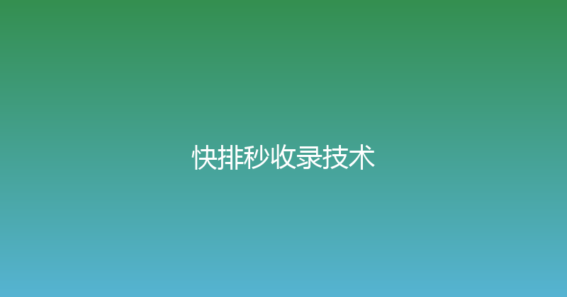 快排秒收录技术 封面图