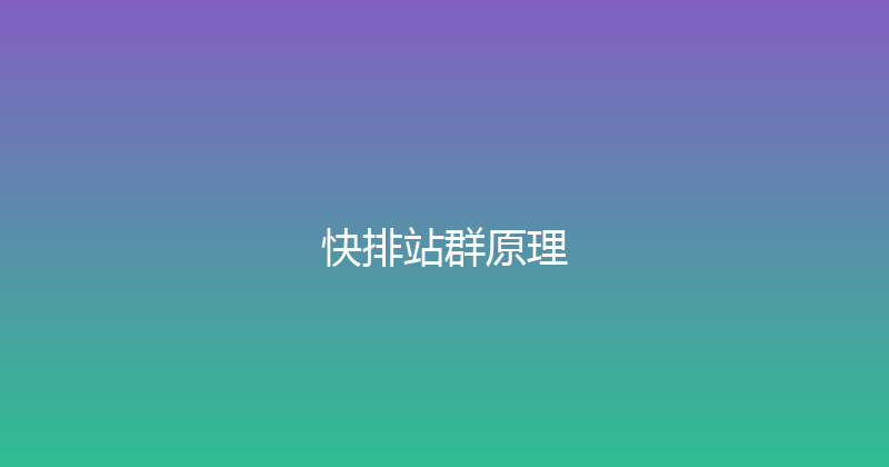 快排站群原理 封面图