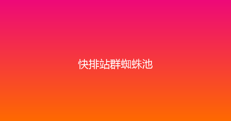 快排站群蜘蛛池 封面图