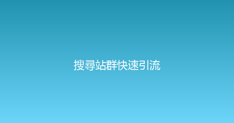 搜尋站群快速引流 封面图