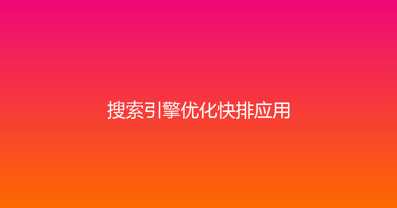 搜索引擎优化快排应用 封面图