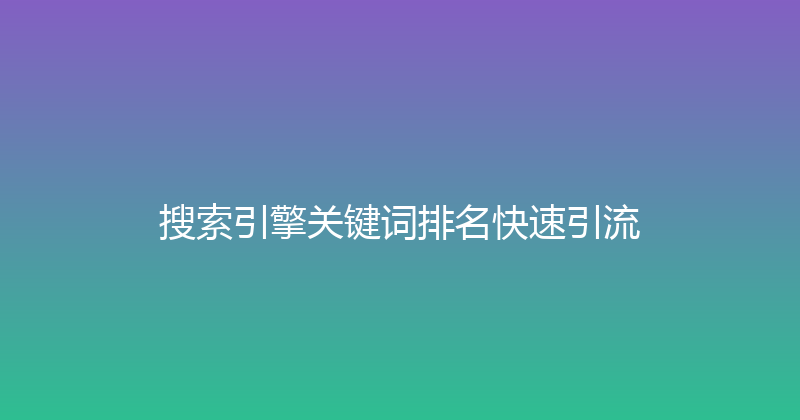 搜索引擎关键词排名快速引流 封面图