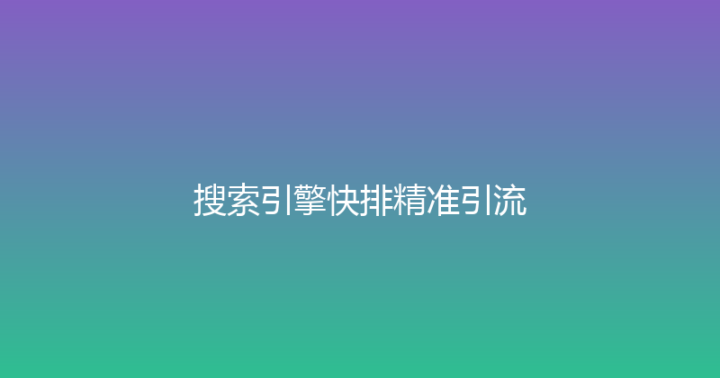 搜索引擎快排精准引流 封面图