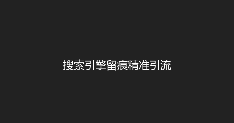 搜索引擎留痕精准引流 封面图