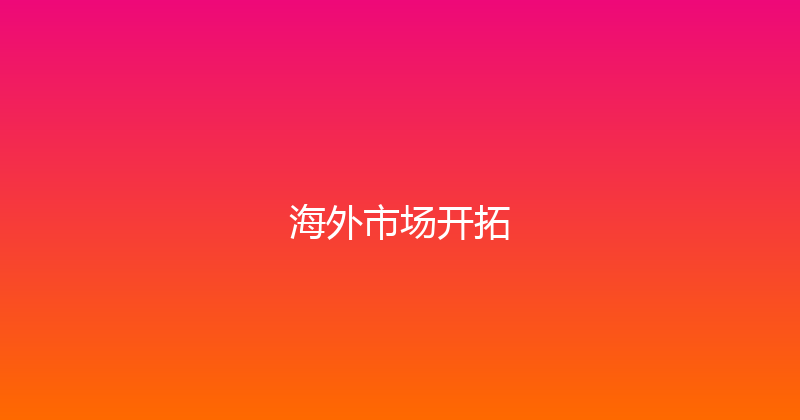 海外市场开拓 封面图