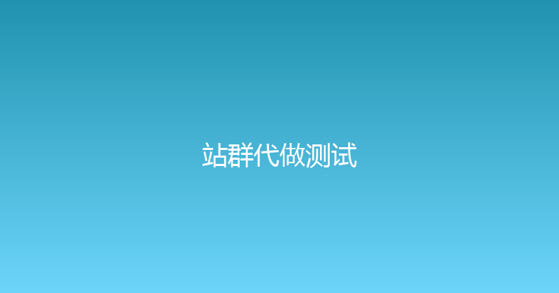 站群代做测试 封面图