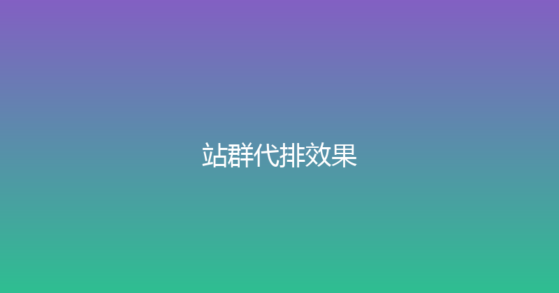 站群代排效果 封面图