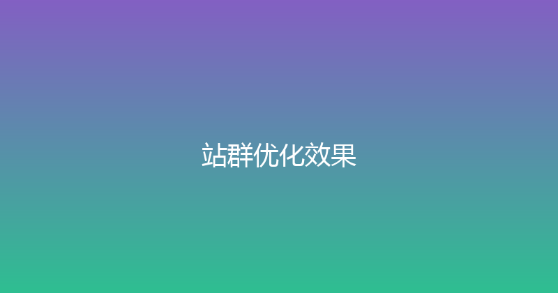 站群优化效果 封面图