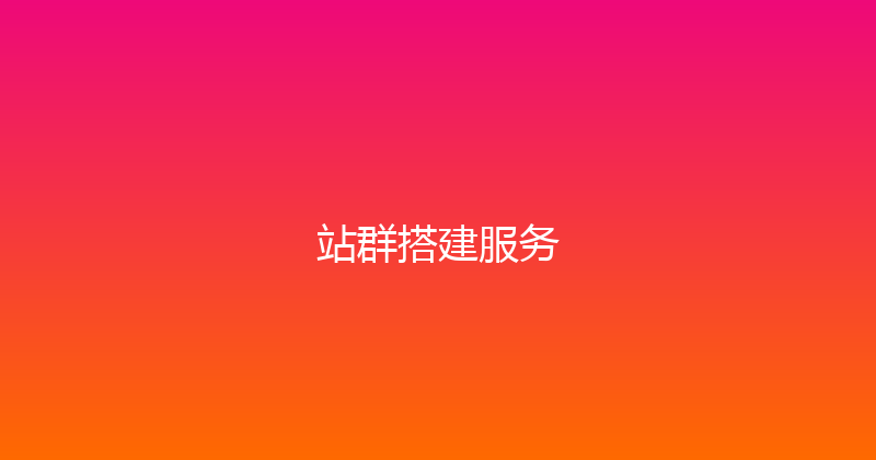 站群搭建服务 封面图