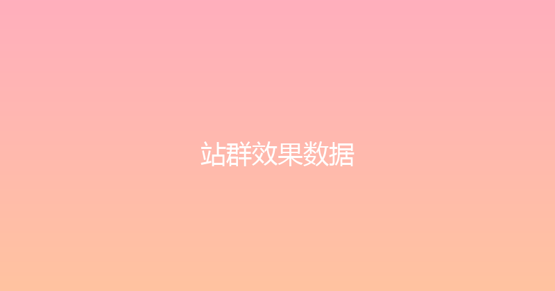 站群效果数据 封面图