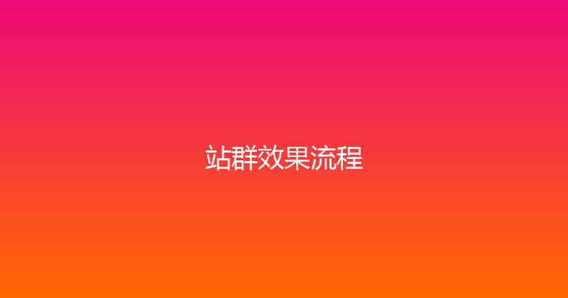 站群效果流程 封面图