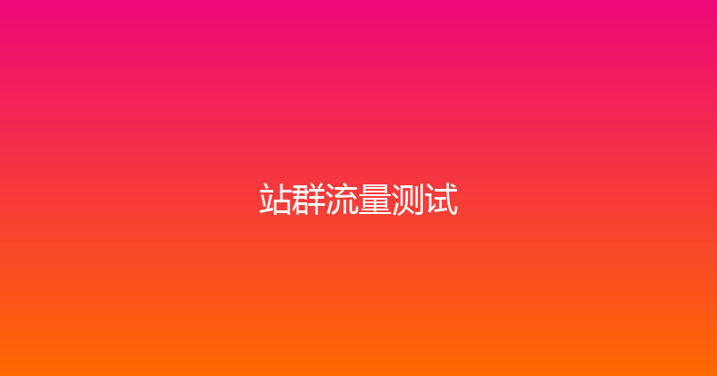 站群流量测试 封面图