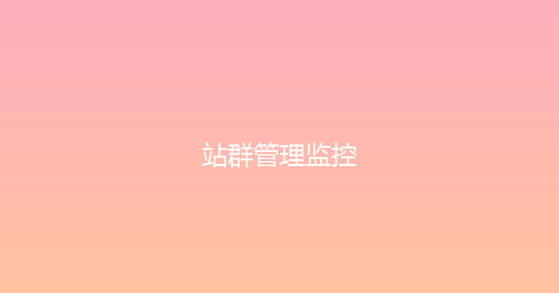 站群管理监控 封面图