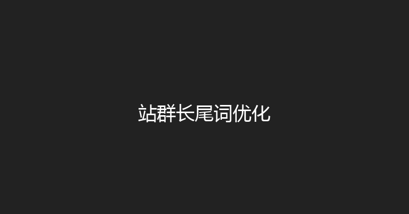 站群长尾词优化 封面图
