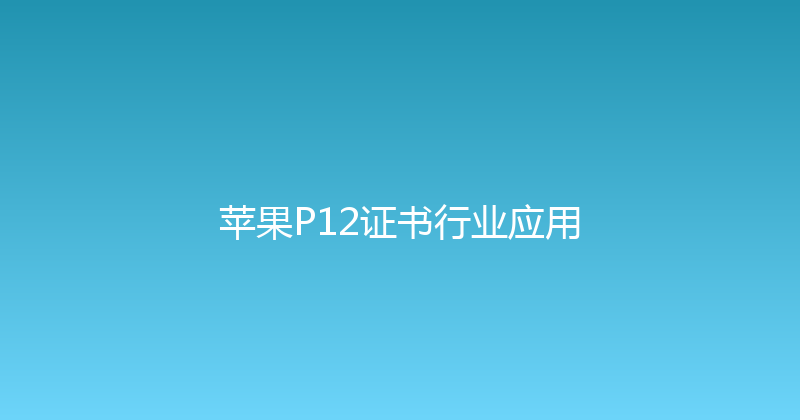 苹果P12证书行业应用 封面图