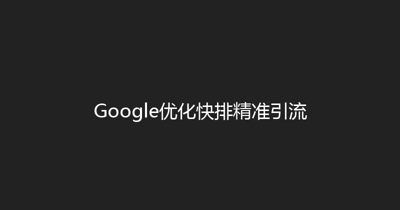 Google优化快排精准引流 封面图